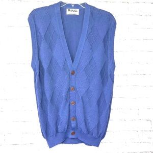 ⛳️|•PING•| Vintage Cardigan Sweater Vest Button Down Knitted In Scotland
